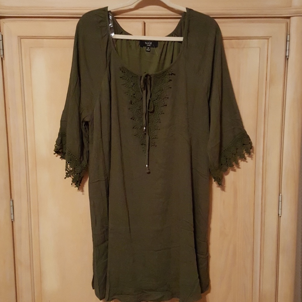 🦇  Naif Olive Green Dress, Sz  2X NWT